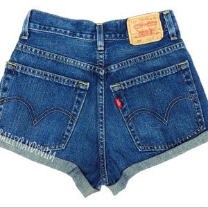 Levi’s high waisted denim shorts